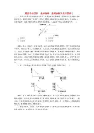 高考生物二轮复习 题型专练（四）坐标曲线、数据表格及直方图类-人教版高三生物试题