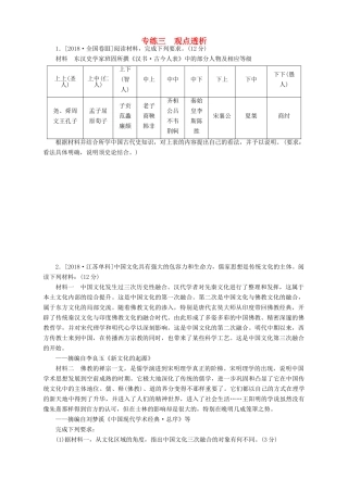 高考历史总复习 专题闯关导练 走进大题专练三 观点透析人教版高三全册历史试题