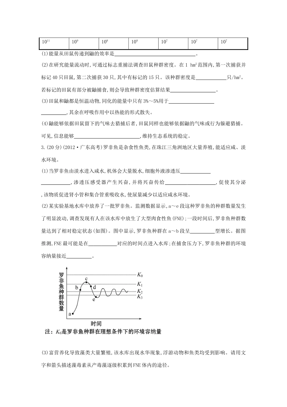 高考生物 非选择题专项突破四 生物与环境高考题组_第2页