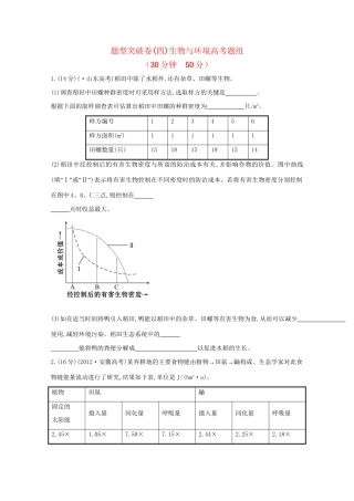 高考生物 非选择题专项突破四 生物与环境高考题组