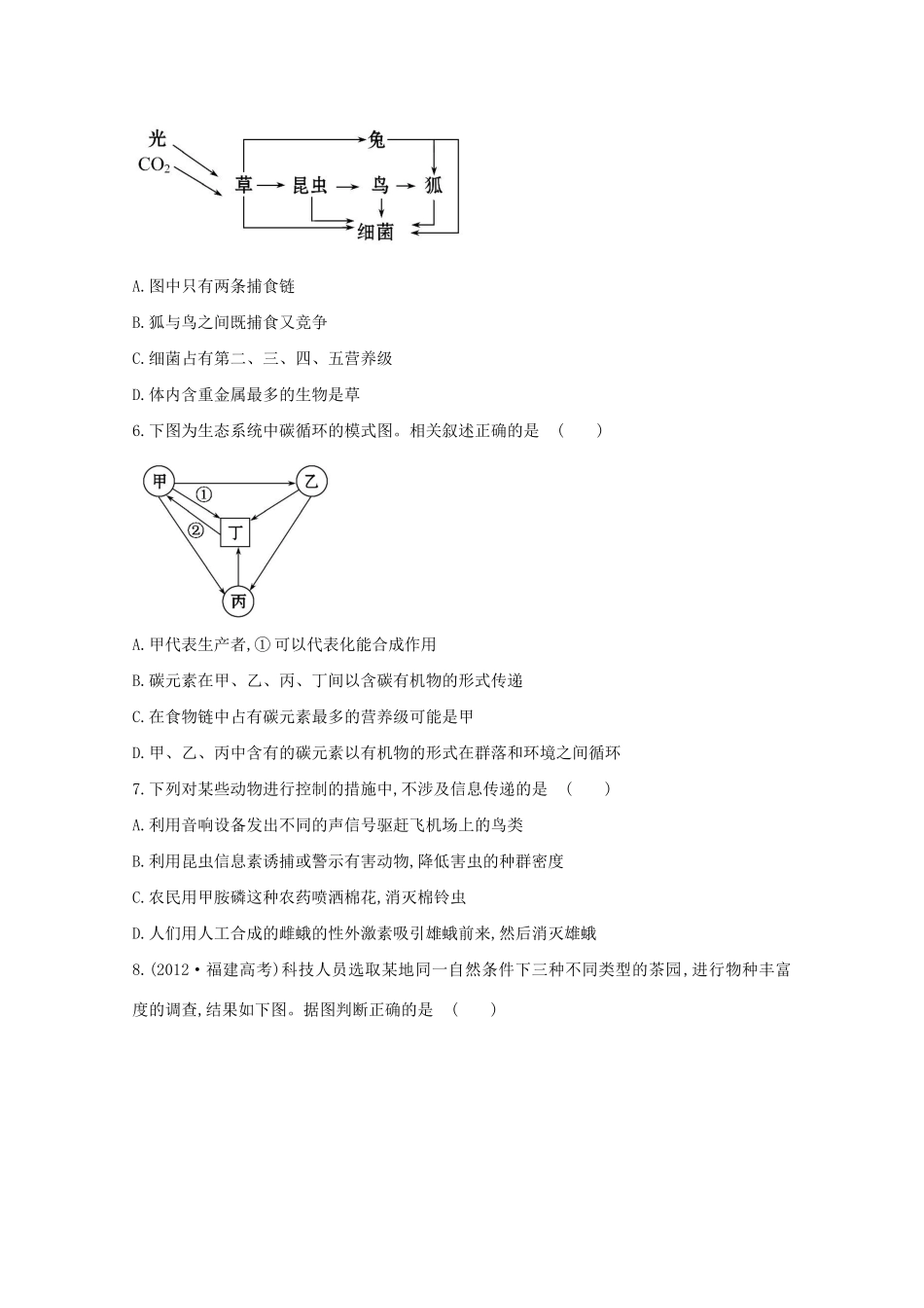 高考生物 专题辅导与训练六 生物与环境_第2页