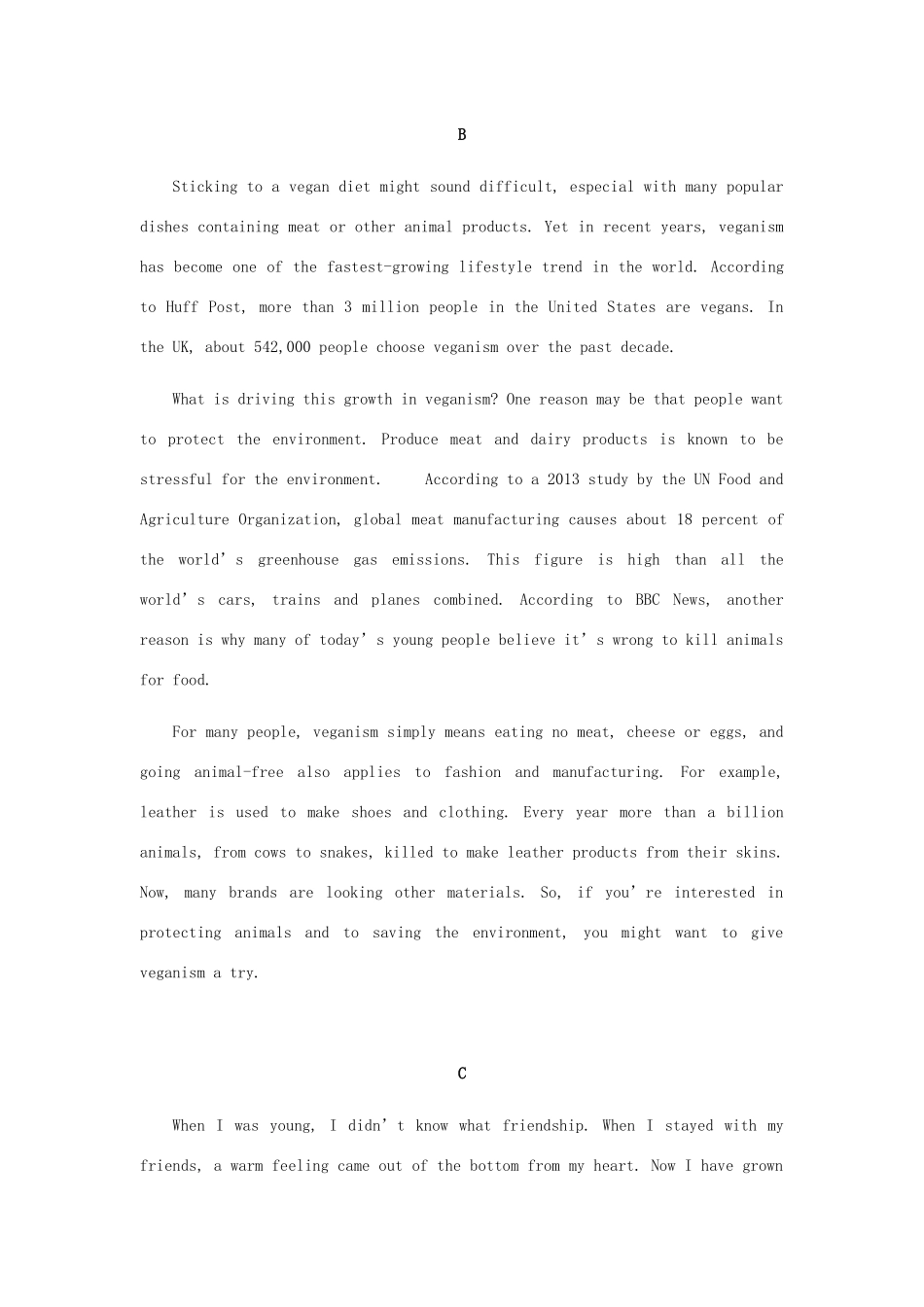 高考英语二轮专题练习（五）改错专项-人教版高三英语试题_第2页