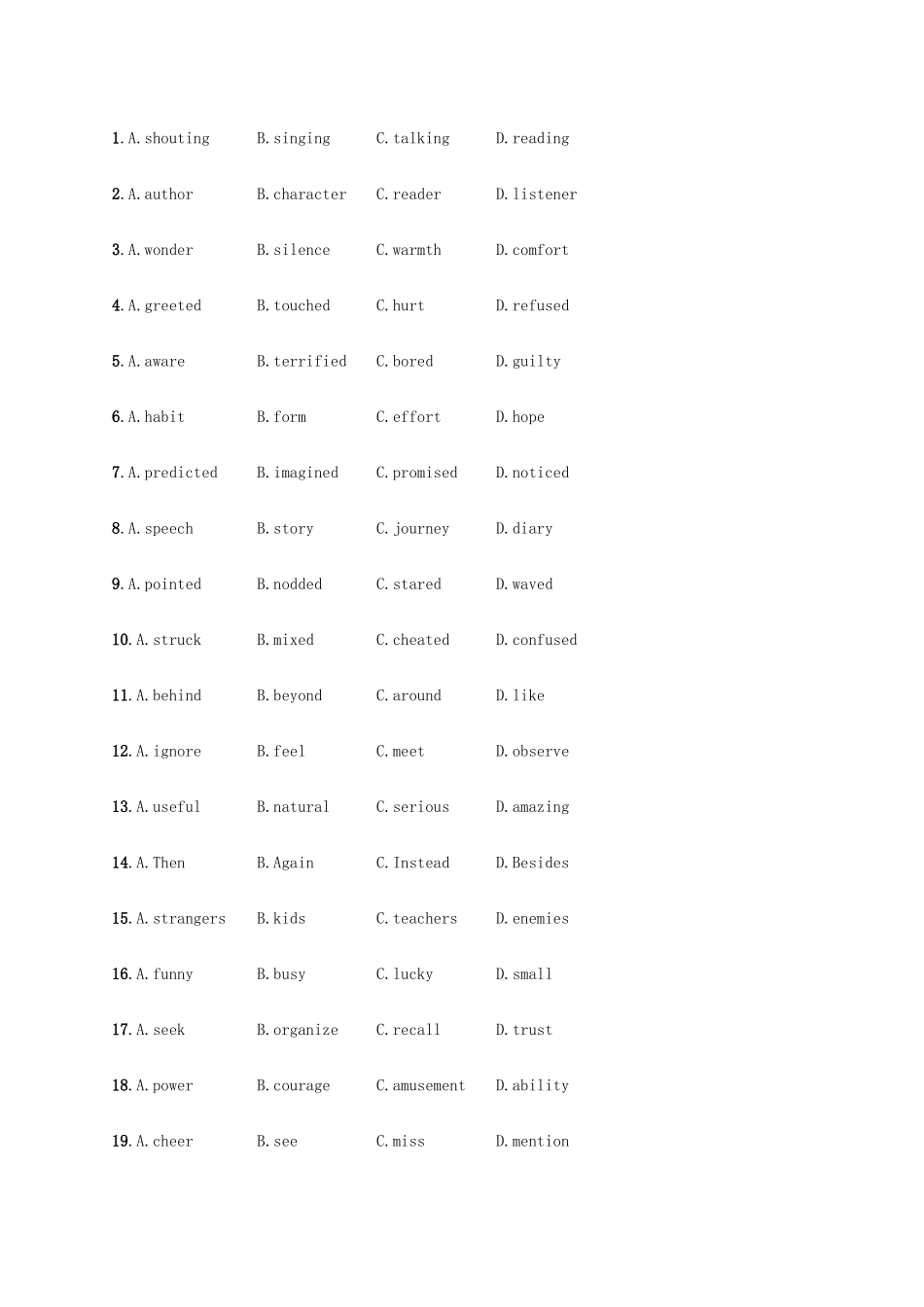 高考英语三轮复习 题型突破练 完形填空双题限时练4-人教版高三英语试题_第2页