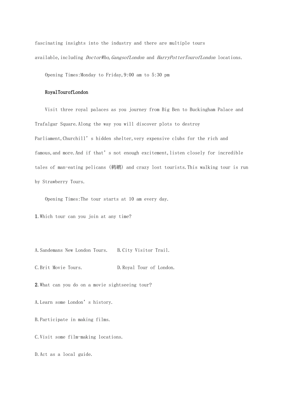 高考英语三轮复习 题型突破练 阅读理解 七选五限时组合练2-人教版高三英语试题_第2页