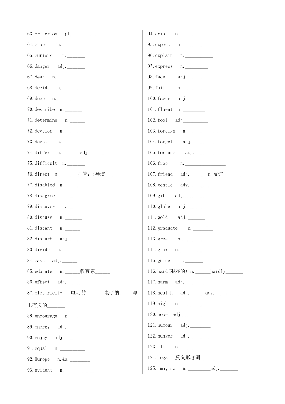 高考英语一轮复习 词汇易错词形检测-人教版高三英语试题_第2页