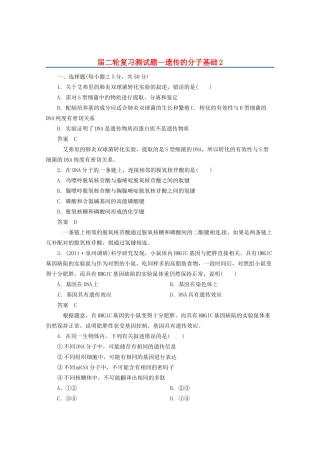 高三二轮复习 遗传的分子基础2测试题
