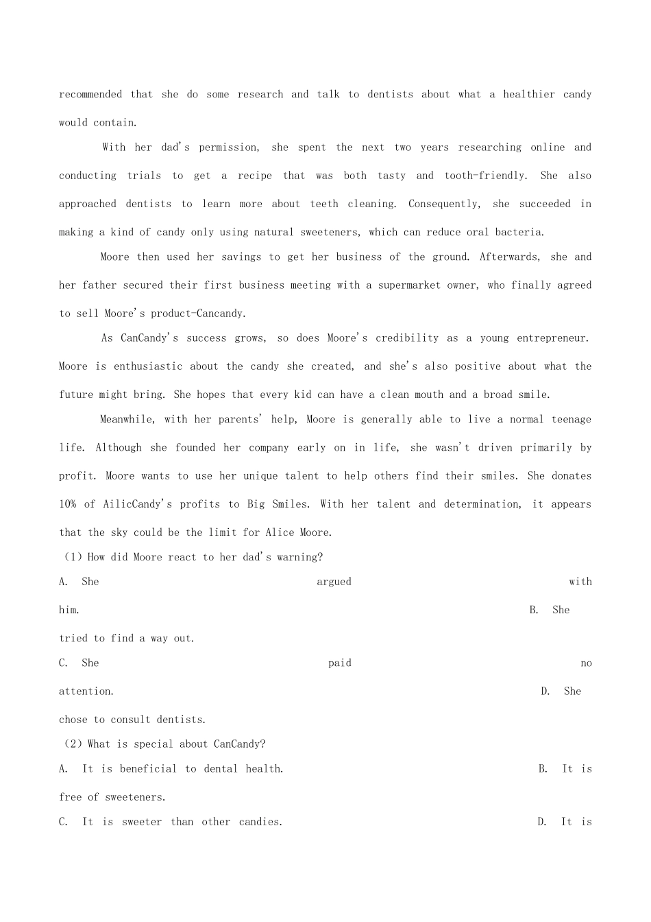 高考英语一轮专题巡练 考点16 阅读理解记叙文考点专练（含解析）-人教版高三英语试题_第3页