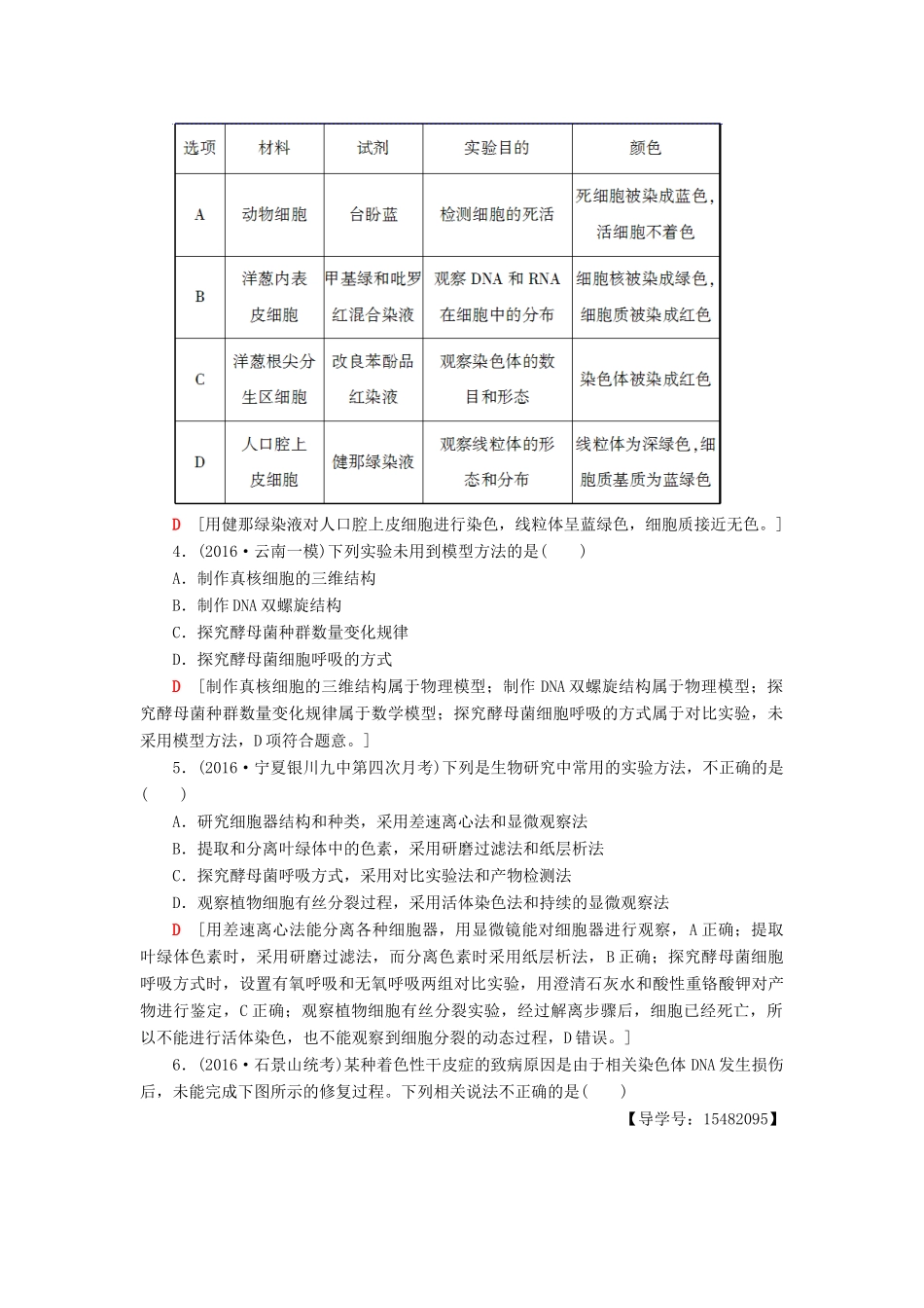 高考生物二轮复习 Ⅰ卷押题专练6 细胞、变异、进化和实验-人教版高三生物试题_第2页