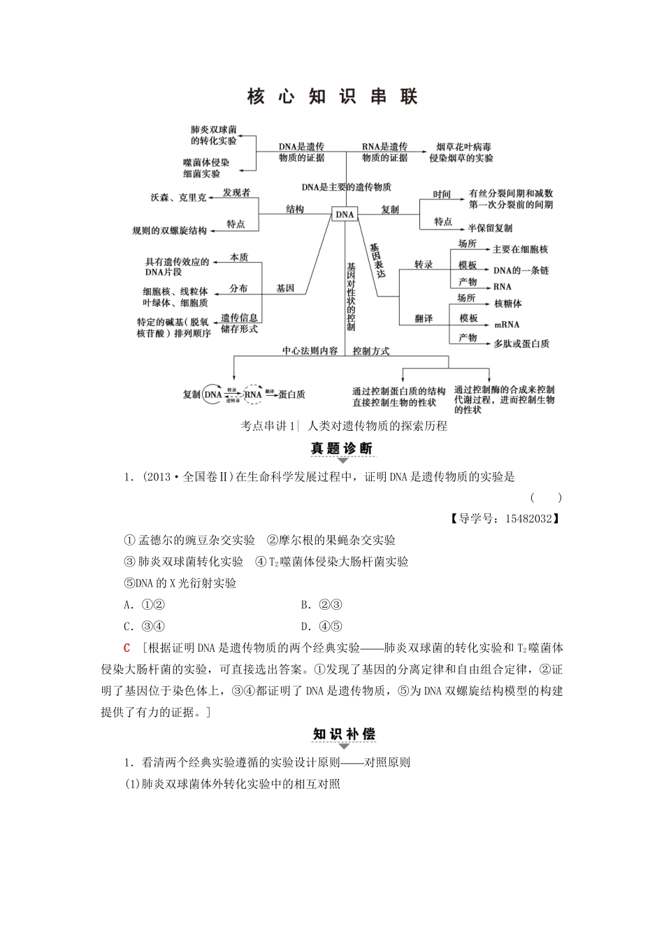 高考生物二轮复习 第1部分 板块2 遗传 专题6 遗传的分子基础-人教版高三生物试题_第2页