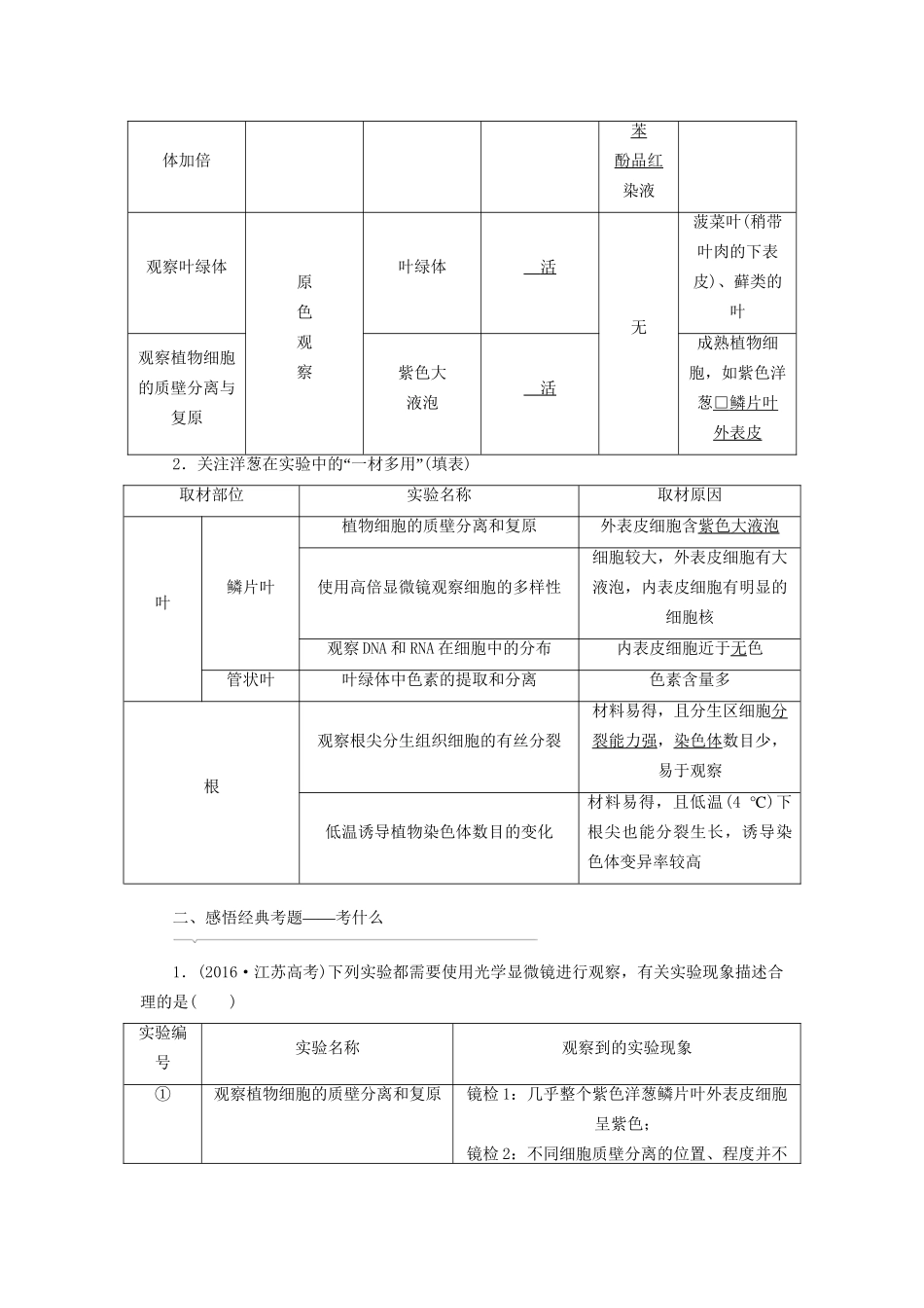 高考生物二轮复习 第一部分 专题四 实验系统用书-人教版高三生物试题_第3页