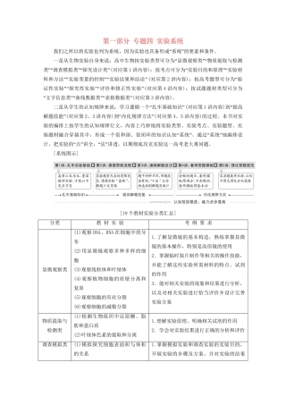高考生物二轮复习 第一部分 专题四 实验系统用书-人教版高三生物试题