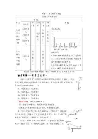 高三物理二轮复习 第1部分 专题突破篇 专题1 力与物体的平衡用书-人教版高三物理试题