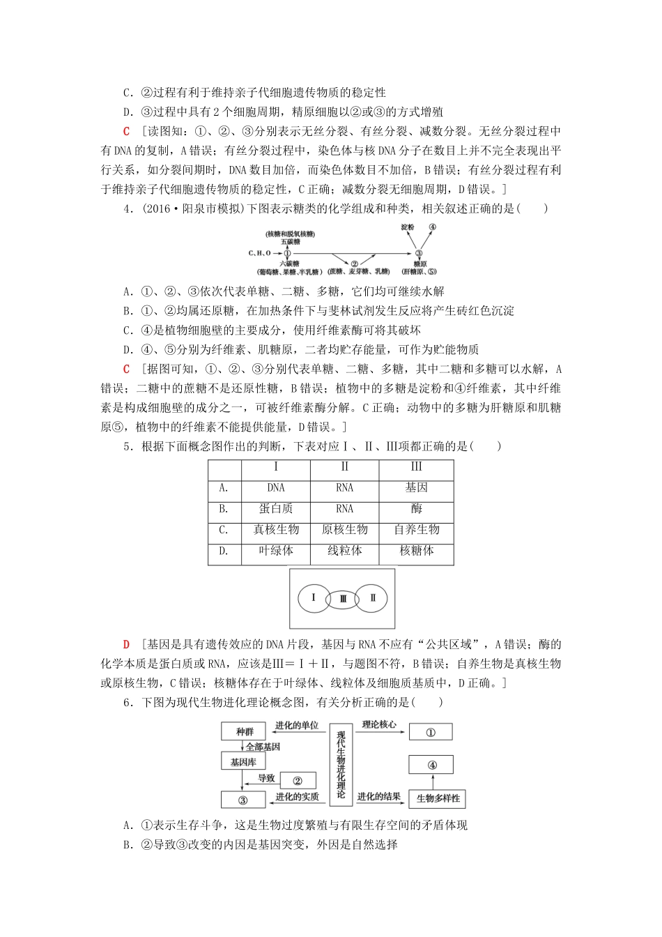 高考生物二轮复习 热点题型专练1 概念原理图类-人教版高三生物试题_第2页