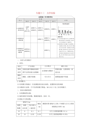 高三物理二轮复习 第1部分 专题突破篇 专题13 力学实验用书-人教版高三物理试题