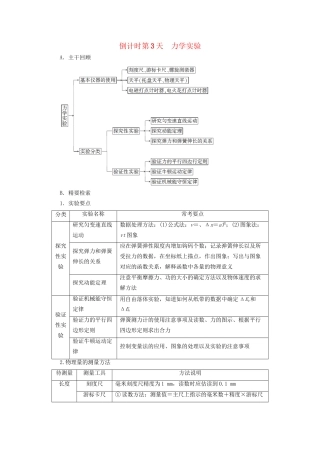 高三物理二轮复习 第2部分 考前回扣 倒计时第3天 力学实验用书-人教版高三物理试题