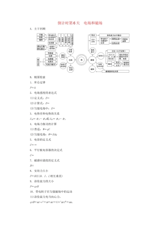 高三物理二轮复习 第2部分 考前回扣 倒计时第6天 电场和磁场用书-人教版高三物理试题