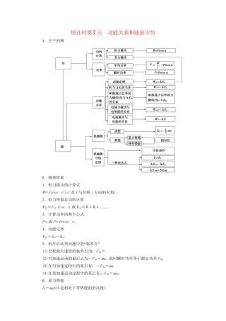 高三物理二轮复习 第2部分 考前回扣 倒计时第7天 功能关系和能量守恒用书-人教版高三物理试题