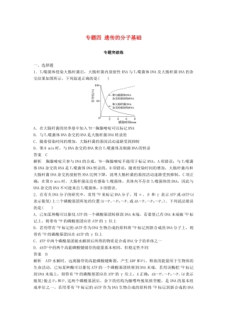 高考生物二轮复习 专题四 遗传的分子基础专题突破练-人教版高三生物试题