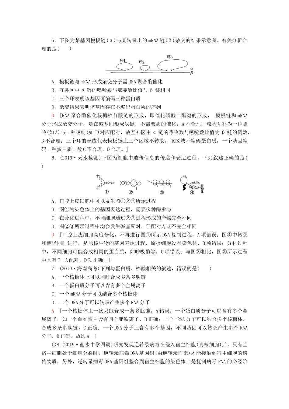 高考生物二轮复习 专题限时集训6 遗传的分子基础（含解析）-人教版高三生物试题_第2页