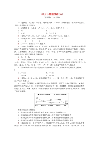 高考数学二轮复习 80分小题精准练（六）文-人教版高三数学试题