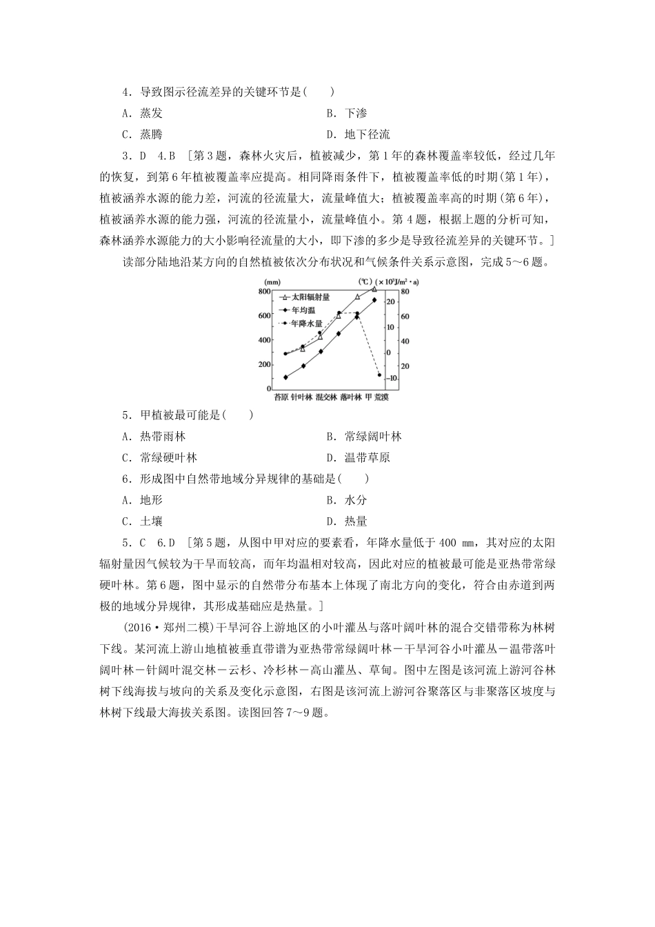 高考地理二轮复习 专题限时集训 第2部分 专题5 地理环境的整体性与差异性-人教版高三地理试题_第2页