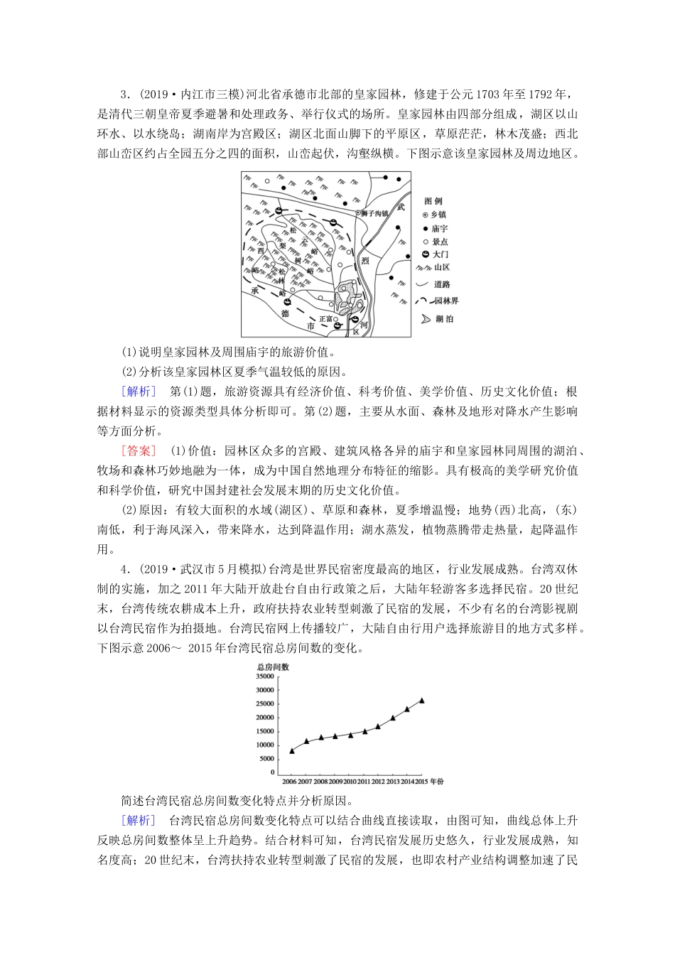 高考地理二轮复习 专题限时集训10 旅游地理（含解析）-人教版高三地理试题_第2页