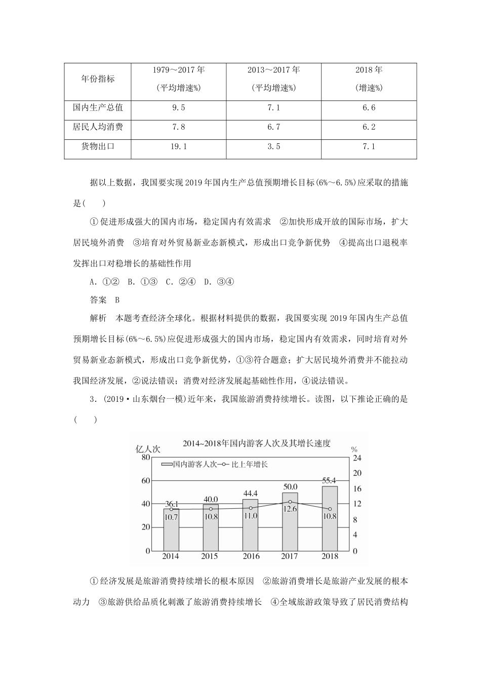 高考政治二轮复习 第三编 选择题题型突破题型2 价格曲线类作业（含解析）-人教版高三政治试题_第2页