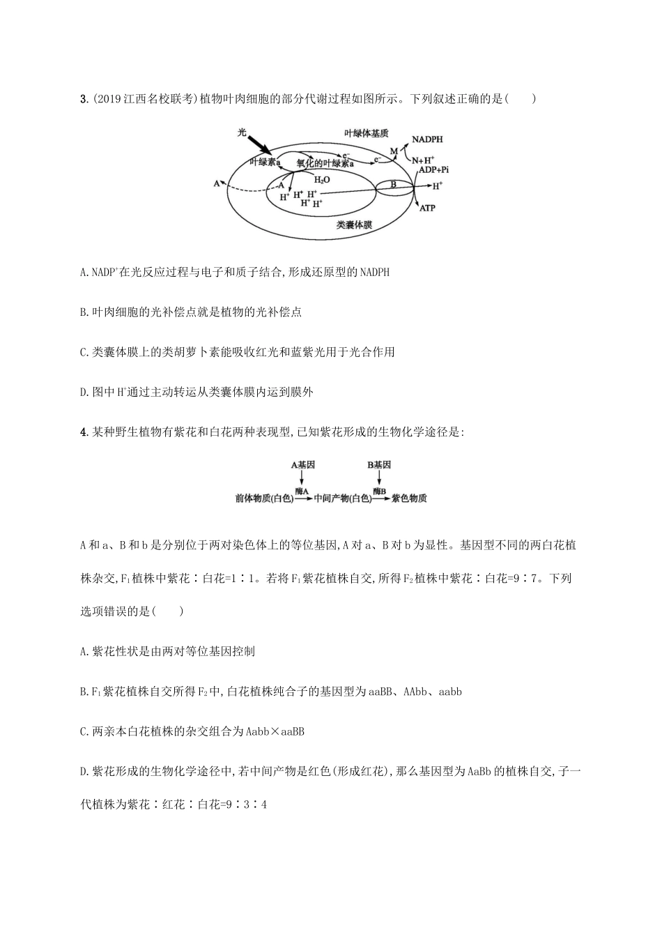 高考生物三轮冲刺 题型突破练4 图示图解类（含解析）-人教版高三生物试题_第2页
