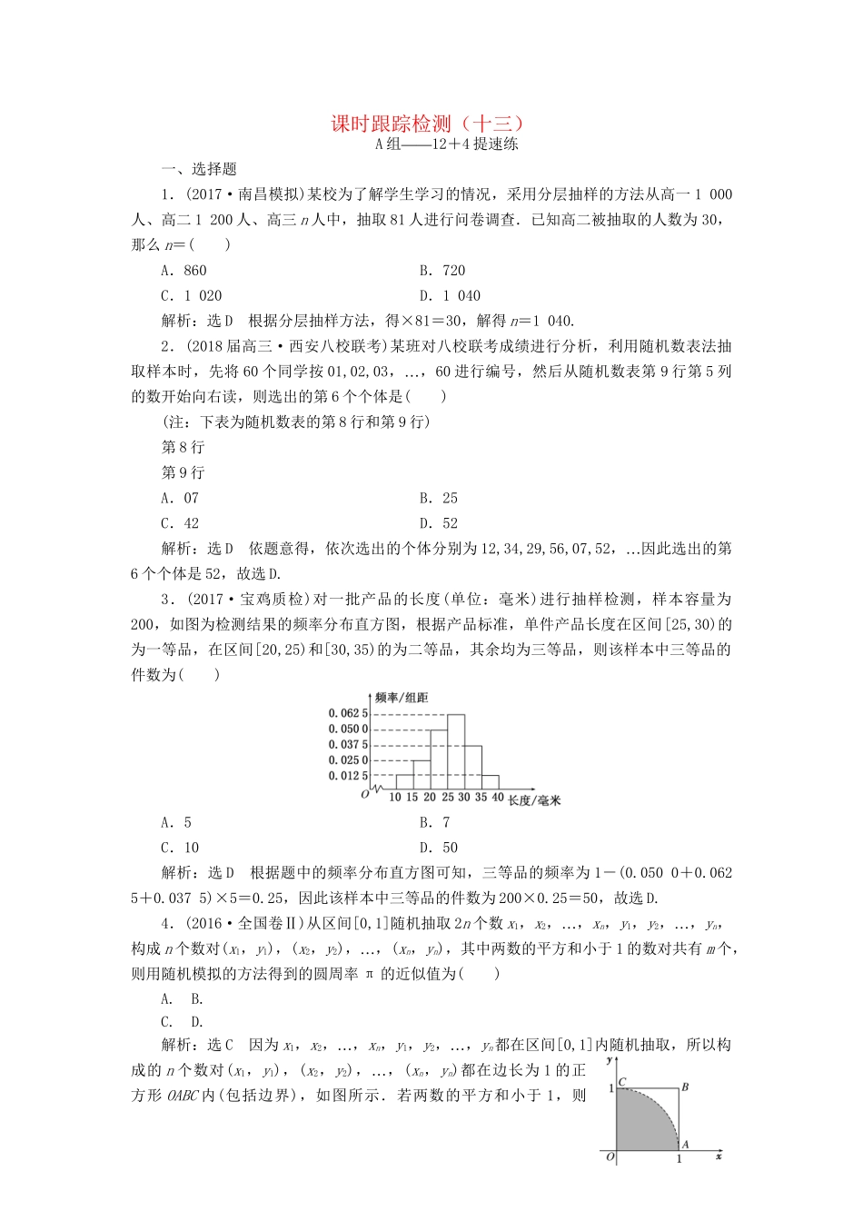高考数学二轮复习 课时跟踪检测（十三）理-人教版高三数学试题_第1页