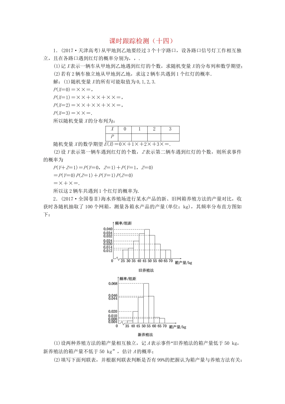 高考数学二轮复习 课时跟踪检测（十四）理-人教版高三数学试题_第1页