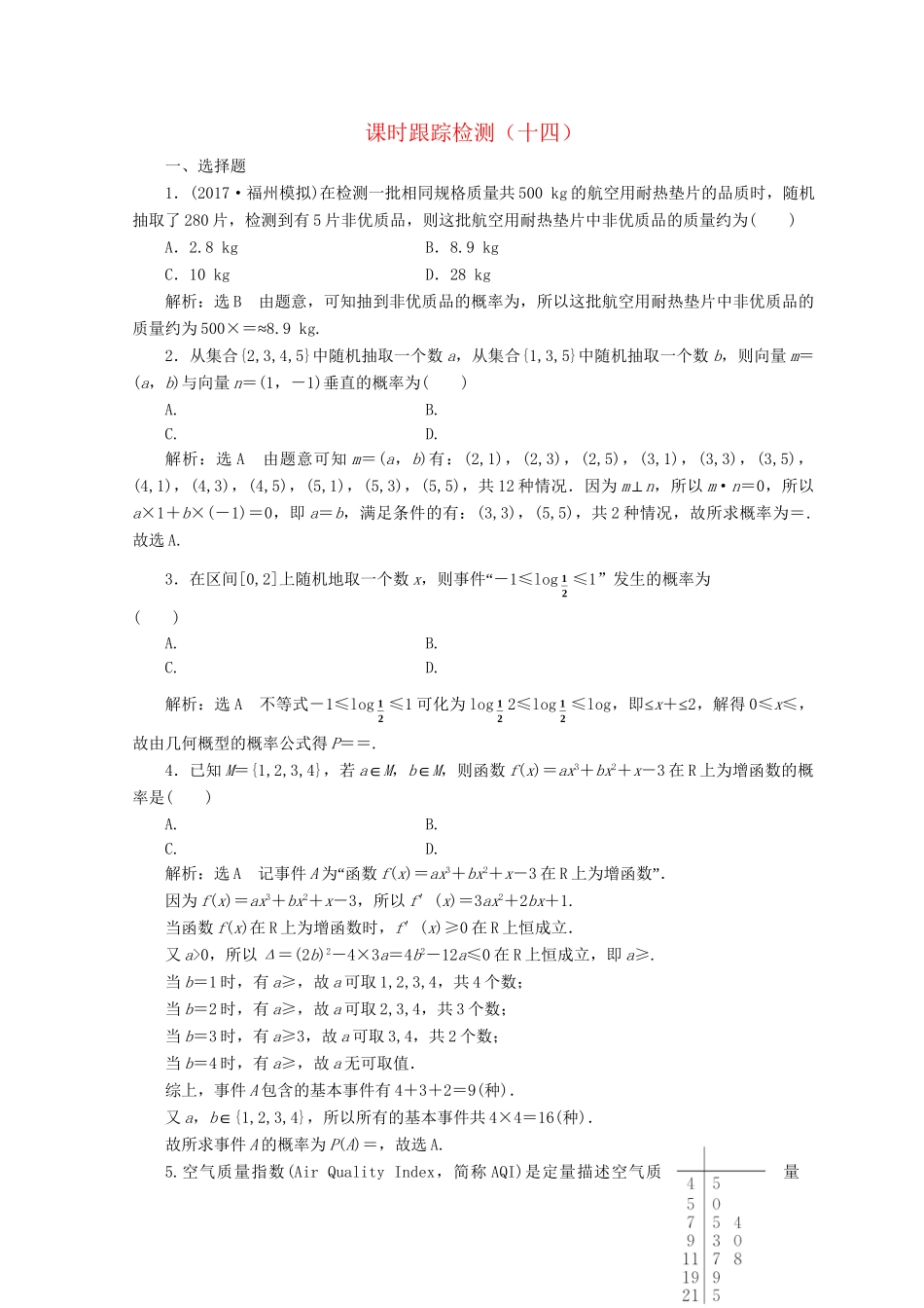 高考数学二轮复习 课时跟踪检测（十四）文-人教版高三数学试题_第1页