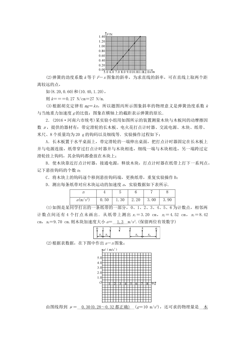 高考物理二轮复习 第1部分 核心突破 专题5 物理实验 第1讲 力学实验特训-人教版高三全册物理试题_第2页