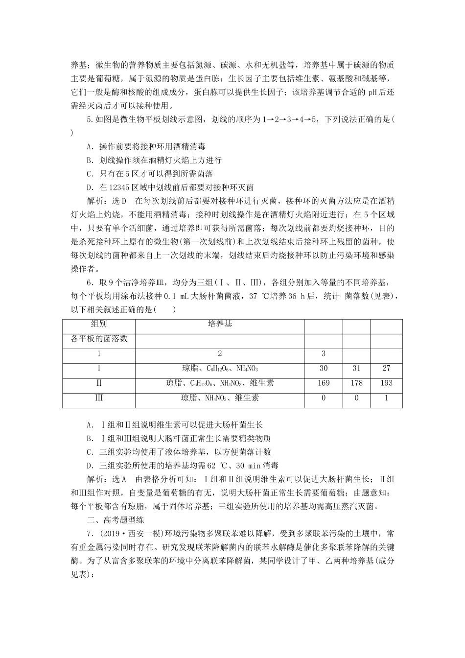 高考生物一轮复习 课下达标检测（三十七）微生物的培养与应用（含解析）-人教版高三生物试题_第2页