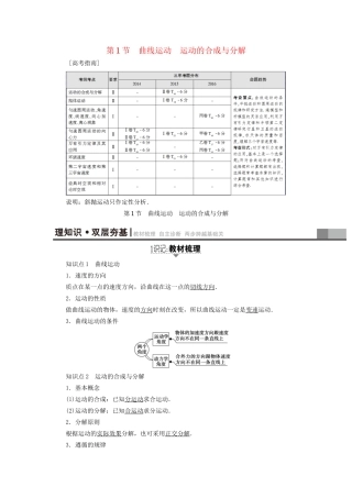 高考物理一轮复习 第4章 曲线运动 万有引力与航天 第1节 曲线运动 运动的合成与分解用书-人教版高三物理试题