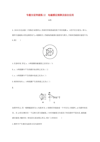 高考物理二轮复习 专题分层突破练12 电磁感应规律及综合应用（含解析）-人教版高三全册物理试题