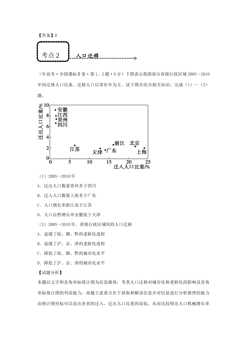 高考地理 专题通关系列 人口与环境_第2页