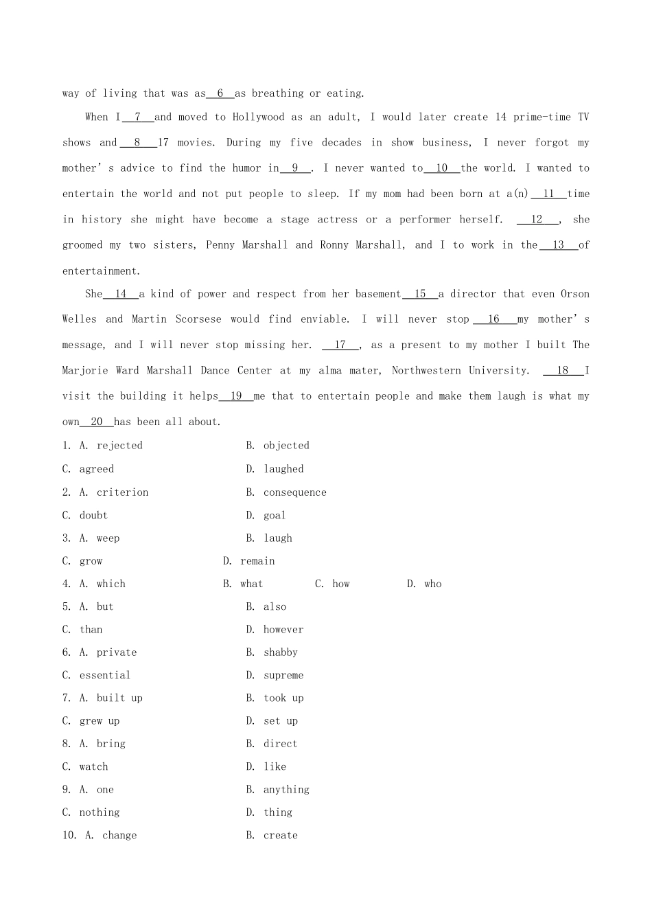 高考英语二轮复习 阶段滚动卷(六)_第3页