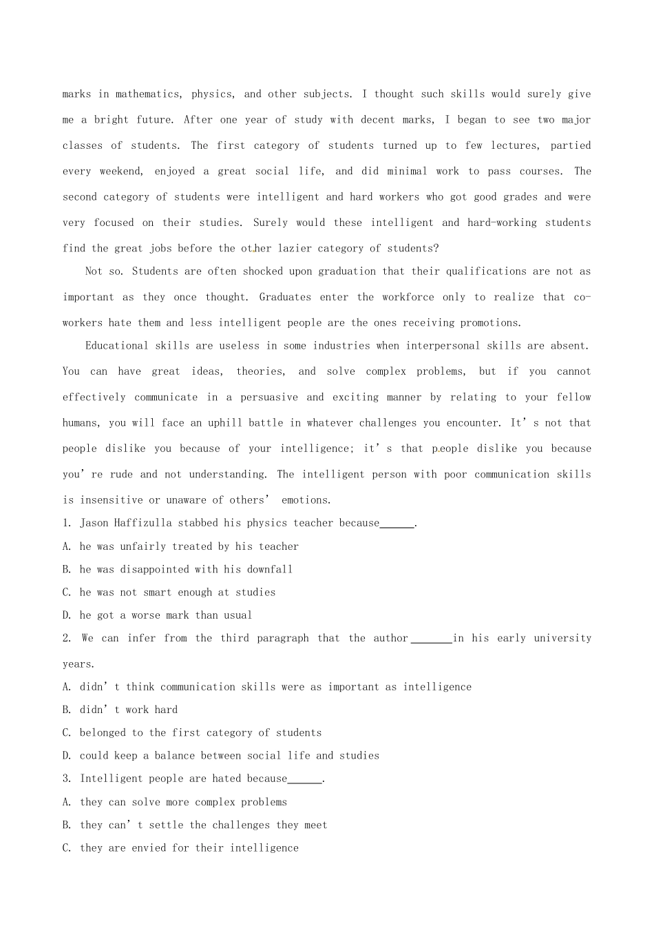 高考英语二轮复习 阶段滚动卷(五)_第3页