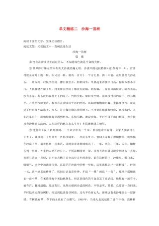 高考语文 增分精练辑 散文阅读 单文精练二 沙海一苗树（含解析）-人教版高三语文试题