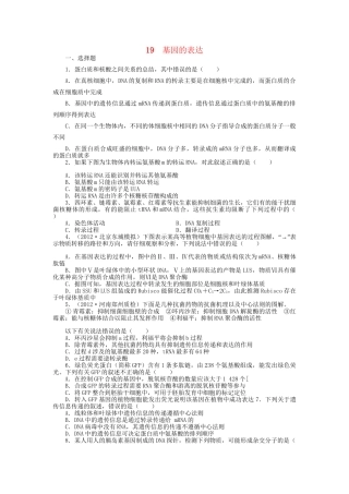 高考生物一轮复习 专题突破23 基因的表达定时跟踪检测（含解析）新人教版