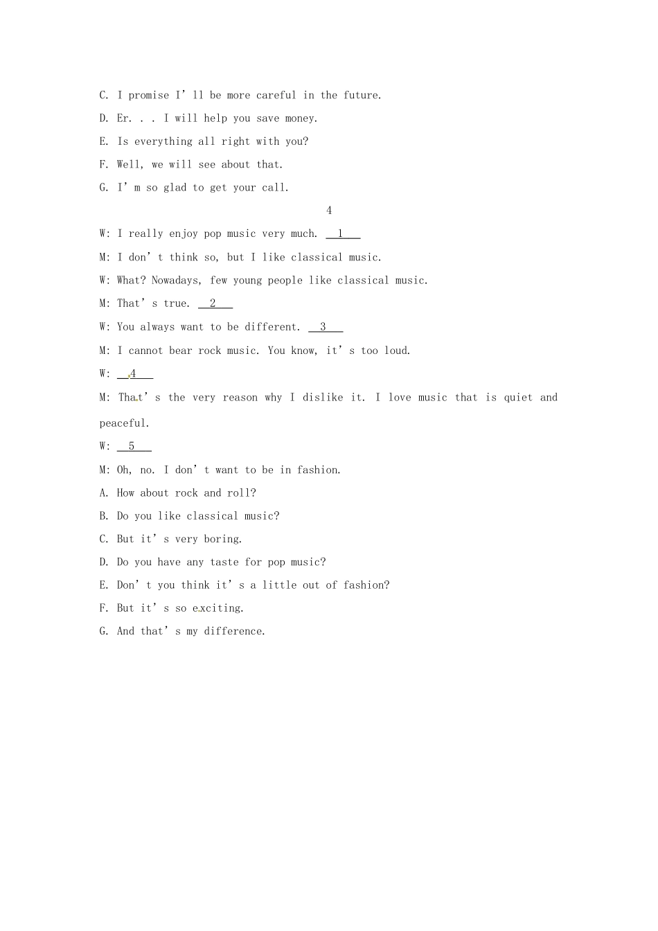 高考英语二轮专题突破检测 补全对话A_第3页