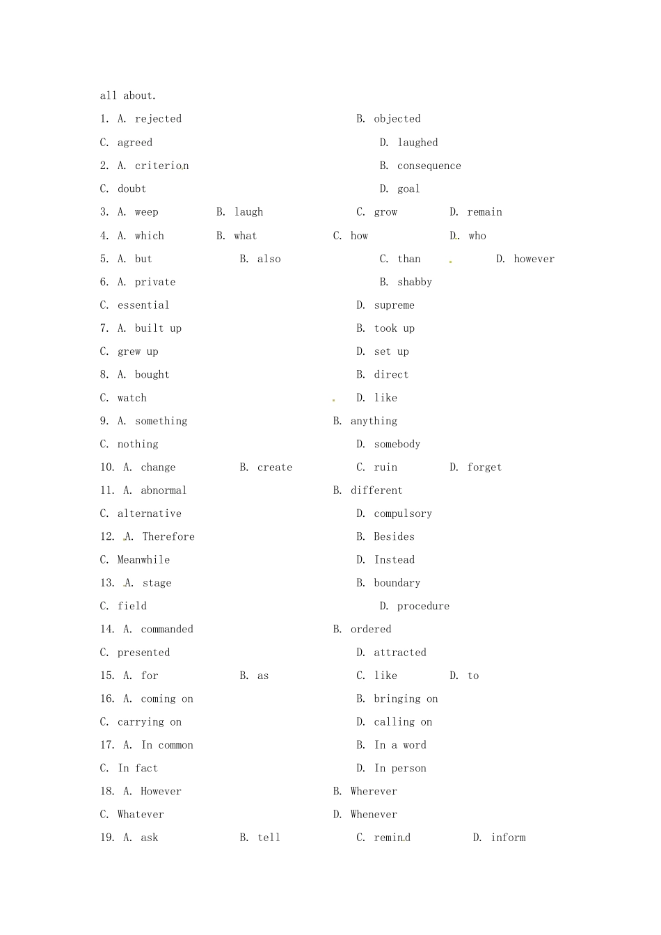 高考英语二轮专题突破检测 阶段滚动卷七_第3页