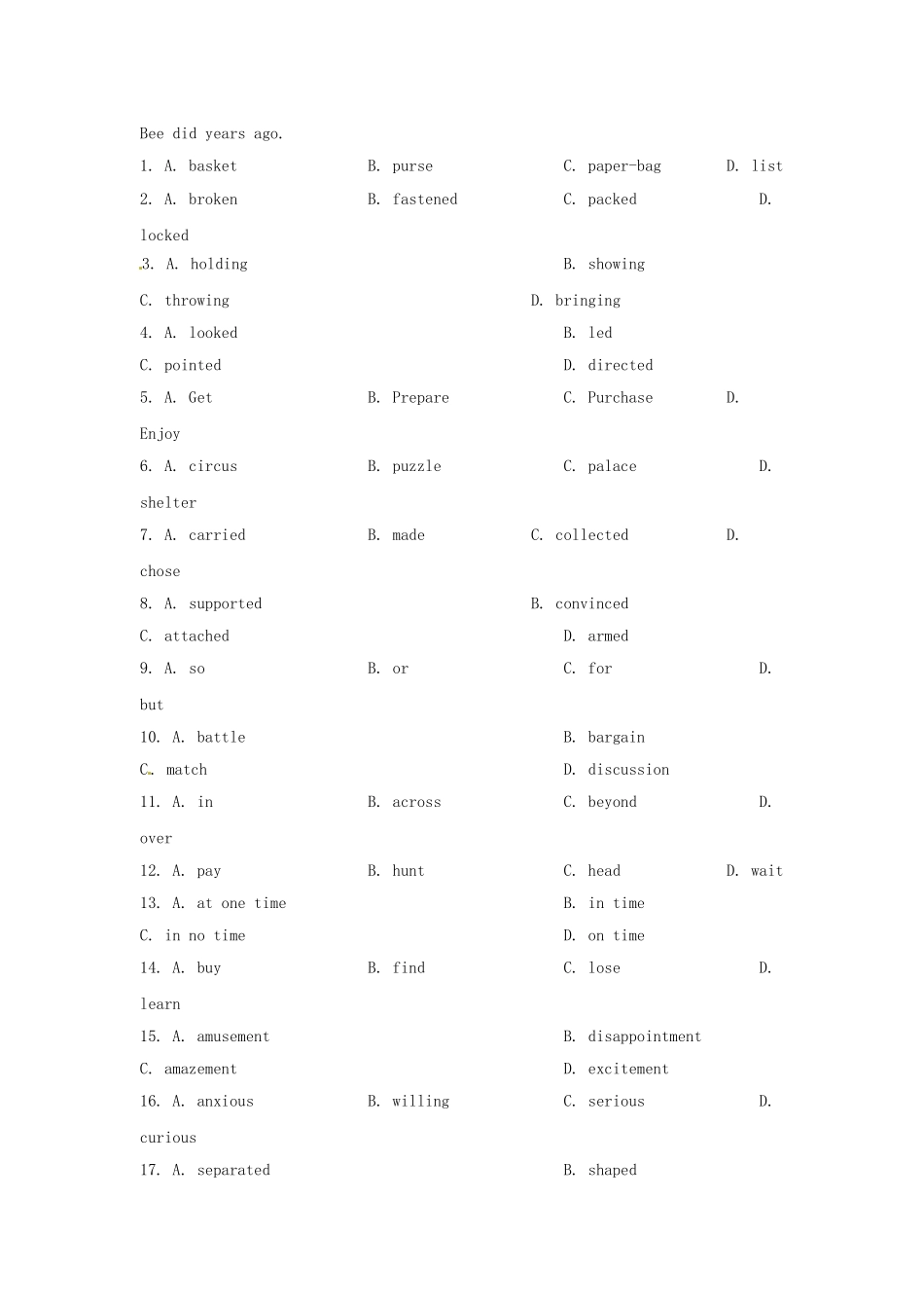 高考英语二轮专题突破检测 完形填空突破_第2页