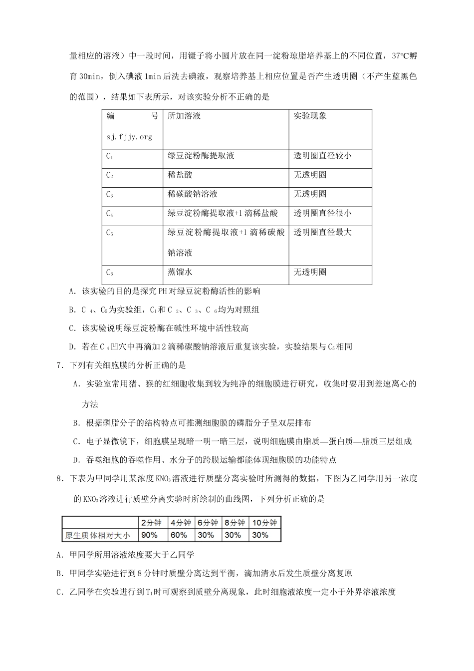 高三生物上学期月考（2）新人教版_第2页