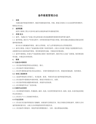 备件修复管理办法