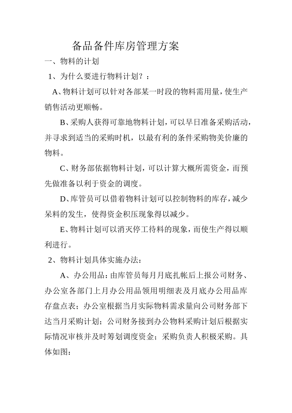 备品备件库房管理方案_第1页