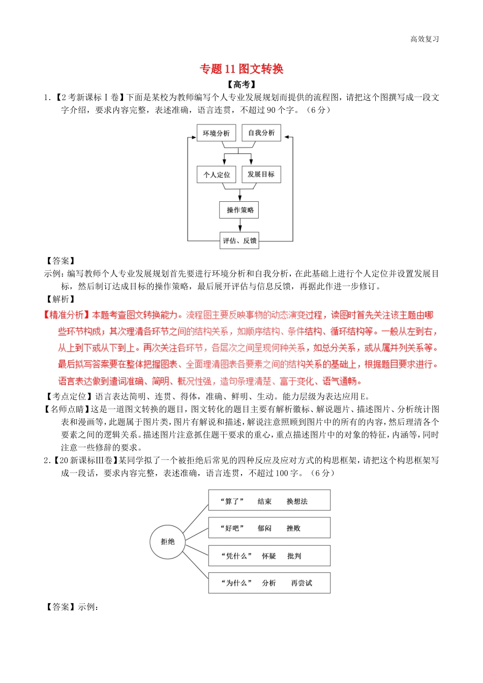 备战2019高考2018年高考语文高考题和高考模拟题分项版汇编：专题11图文转换(含解析)_第1页