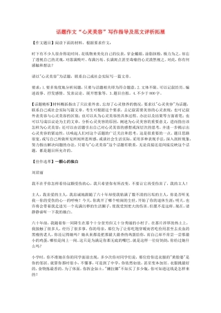 备战高考高三语文话题作文“心灵美容”写作指导及范文评析拓展知识点分析-全国通用