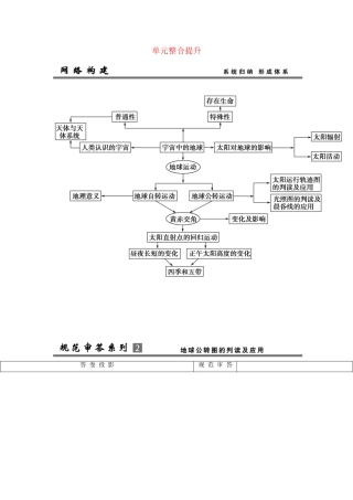 高考地理总复习 单元整合提升2 鲁教版