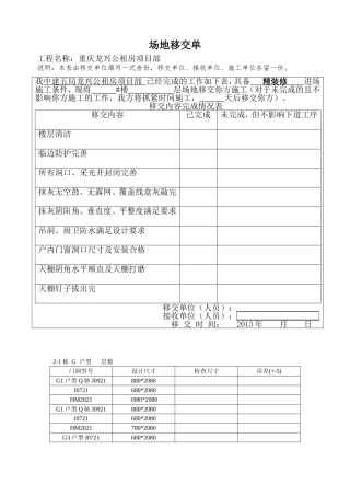 场地移交必填两表